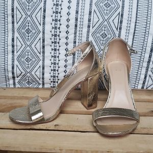 A New Day Metallic Gold High Block Heel Pumps